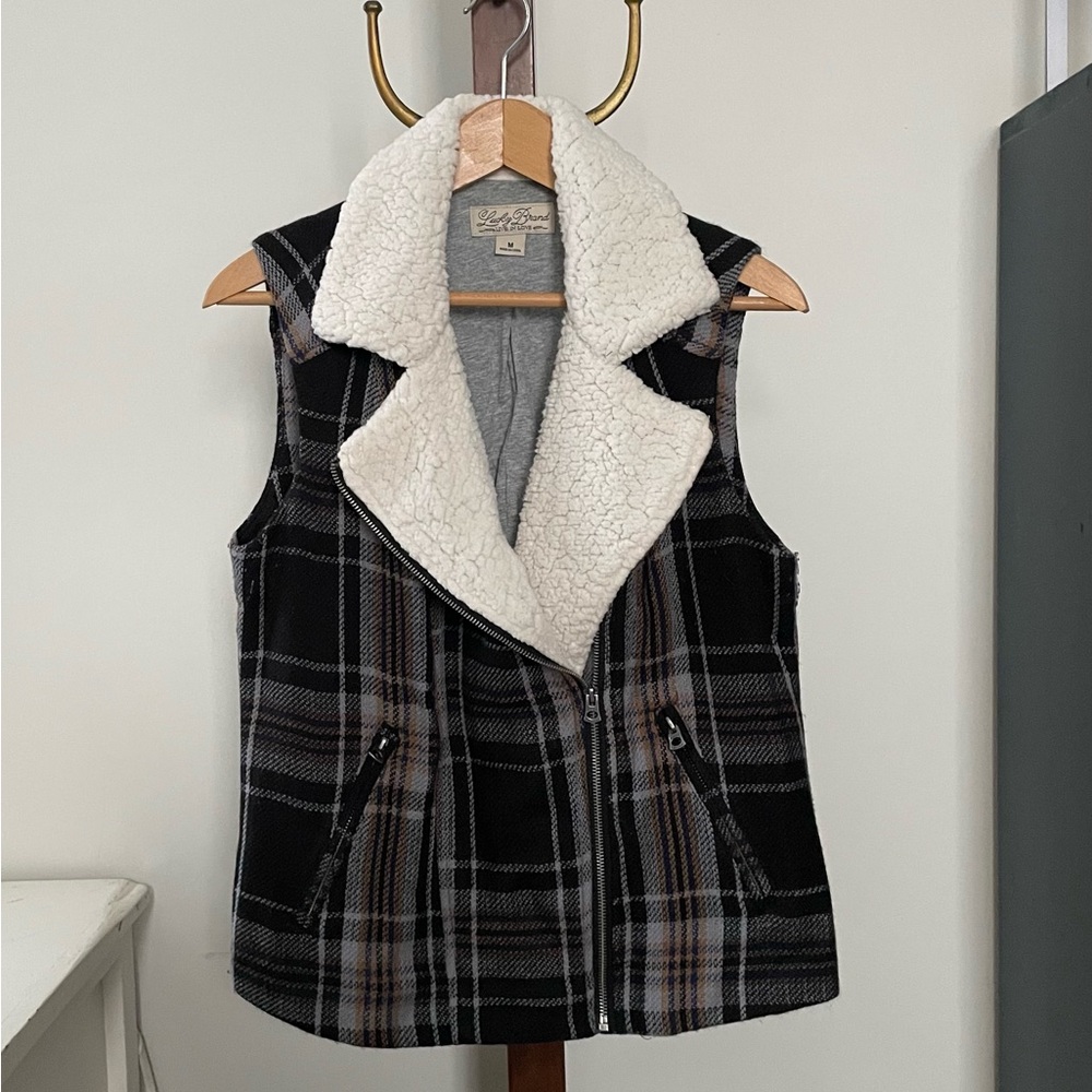 Plaid Sherpa Vest by Lucky Brand